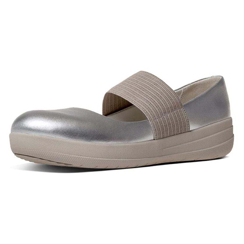 Ballet Pumps Fitflop F Sporty Mary Jane Ballet Pumps Silver