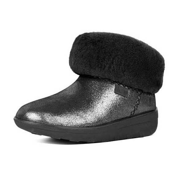 Women Fitflop Supercush Mukloaff Shimmer Boots Black