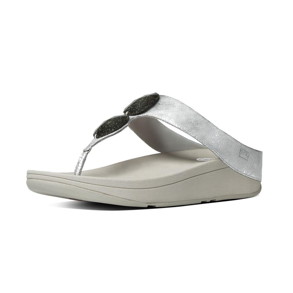Sandals Fitflop Pierra Flip Flops Silver