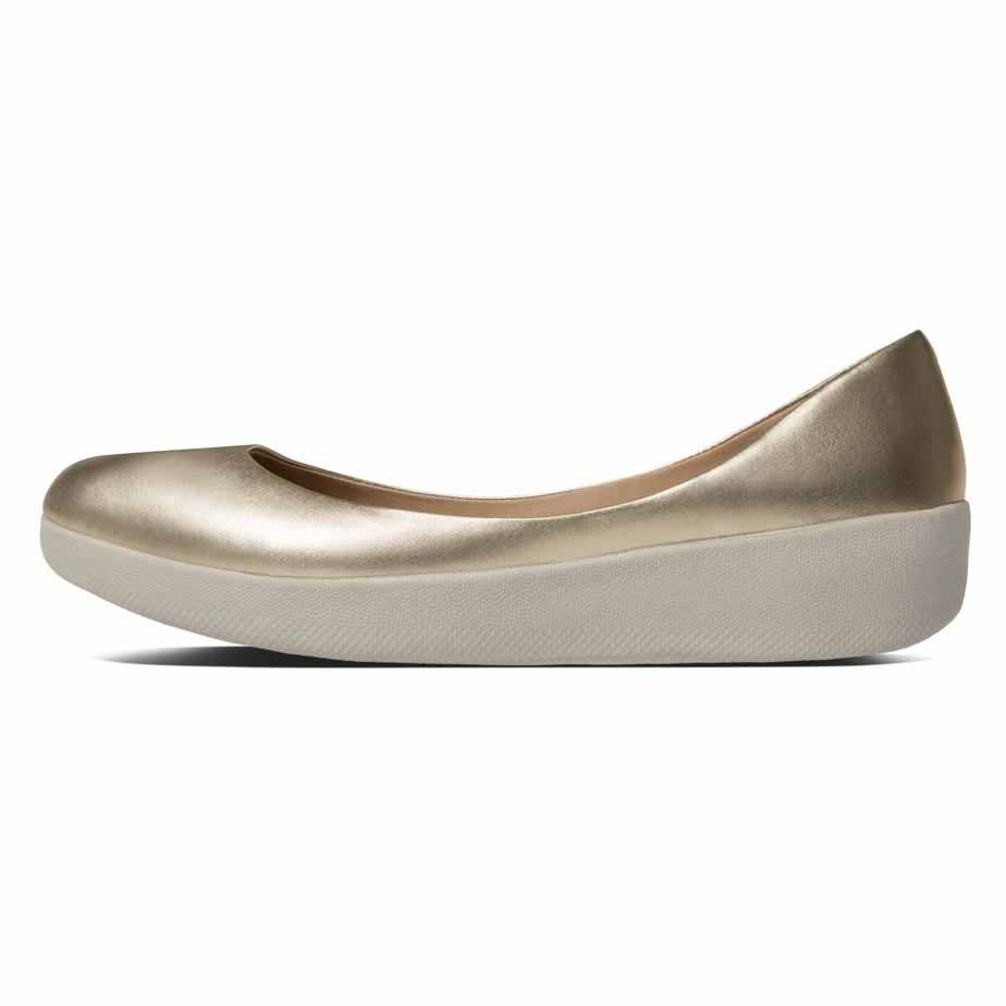 Shoes Fitflop Superballerina Leather Ballet Pumps Golden