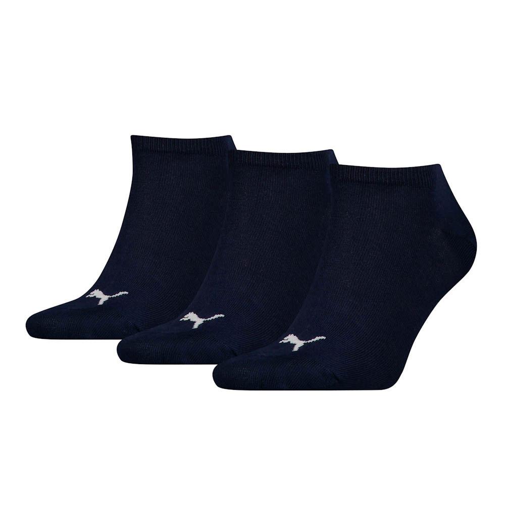 Men Puma Sneaker Plain Socks 3 Pairs Blue
