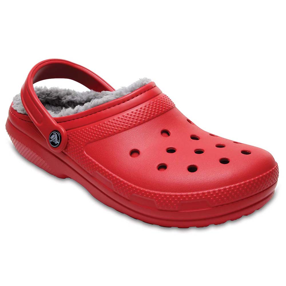 red classic lined crocs