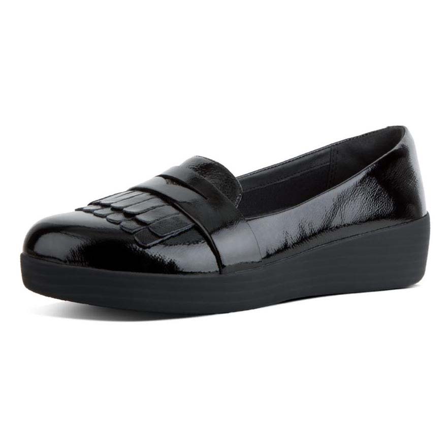 Shoes Fitflop Fringey Loafer Shoes Black