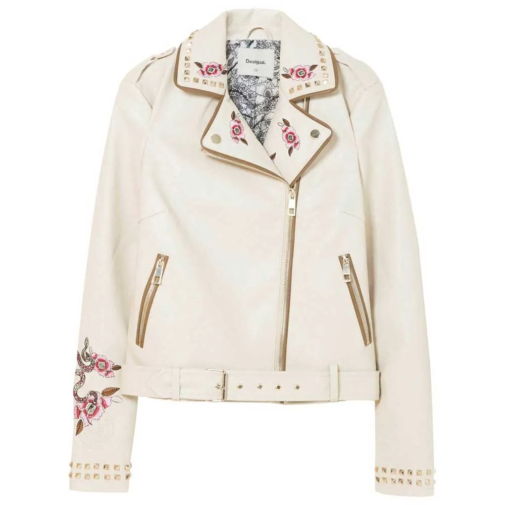 cazadora polipiel desigual