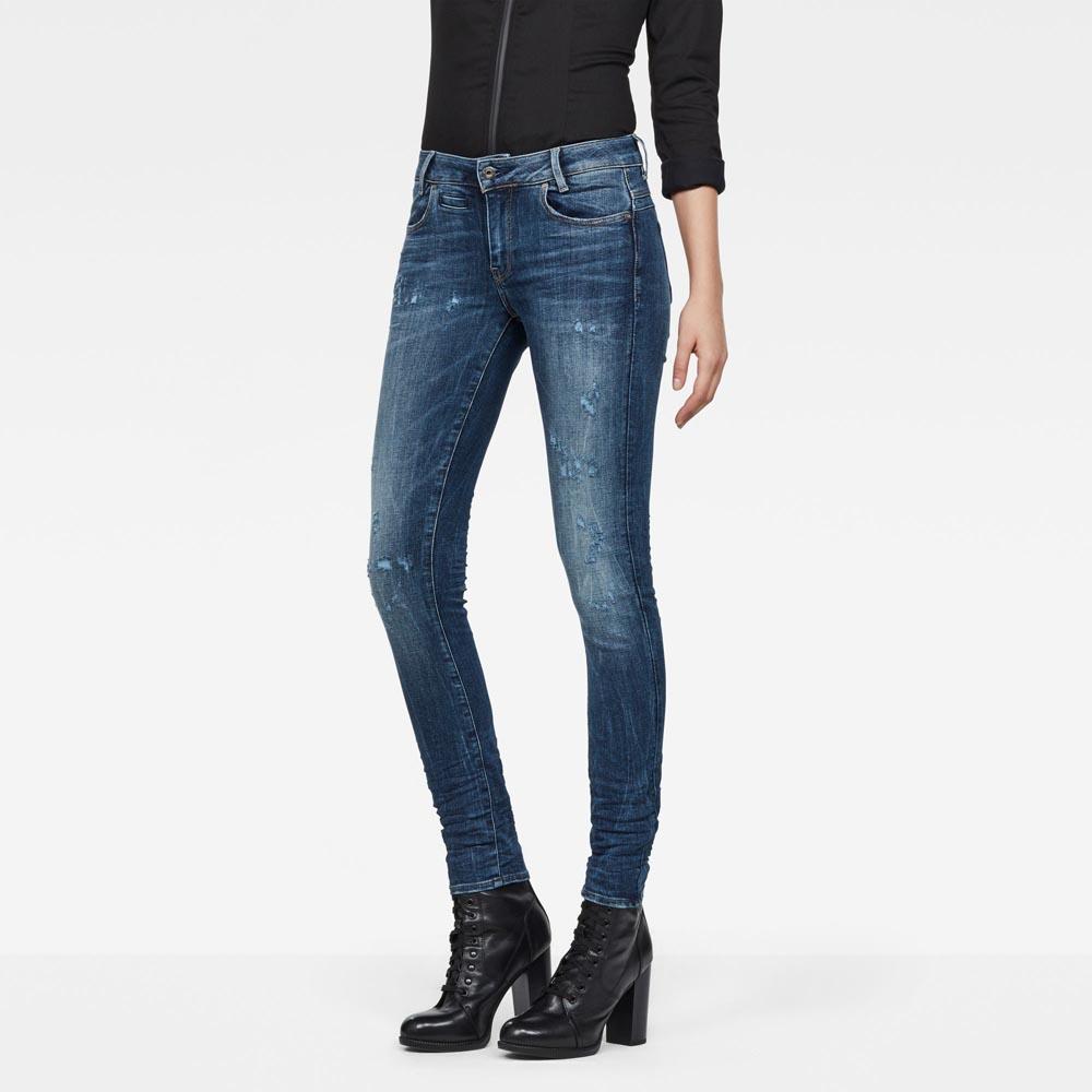 Femme Gstar Jeans D-Staq 5 Pockets Mid Waist Skinny Medium Aged Restored 177