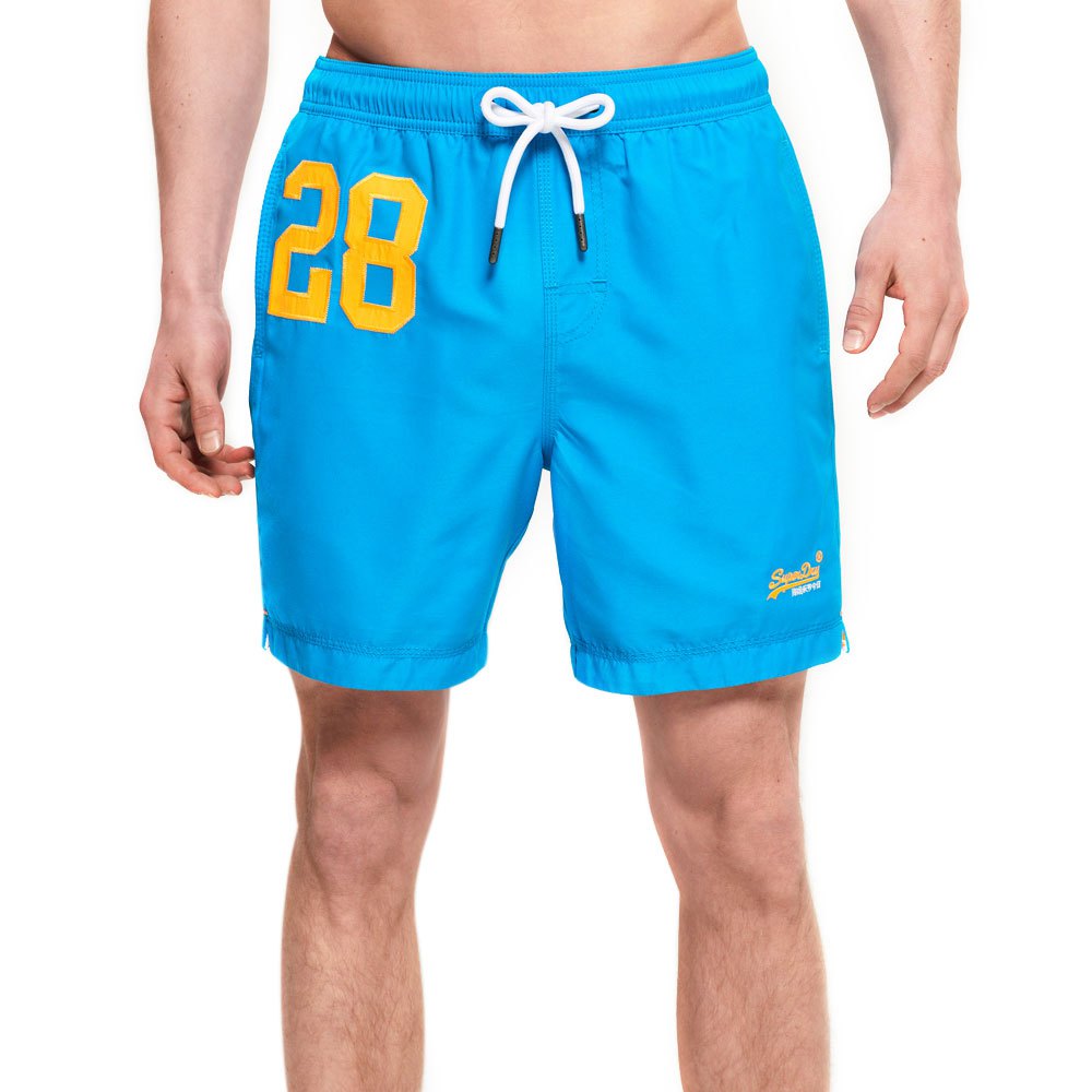 Men Superdry Water Polo Swimming Shorts Blue