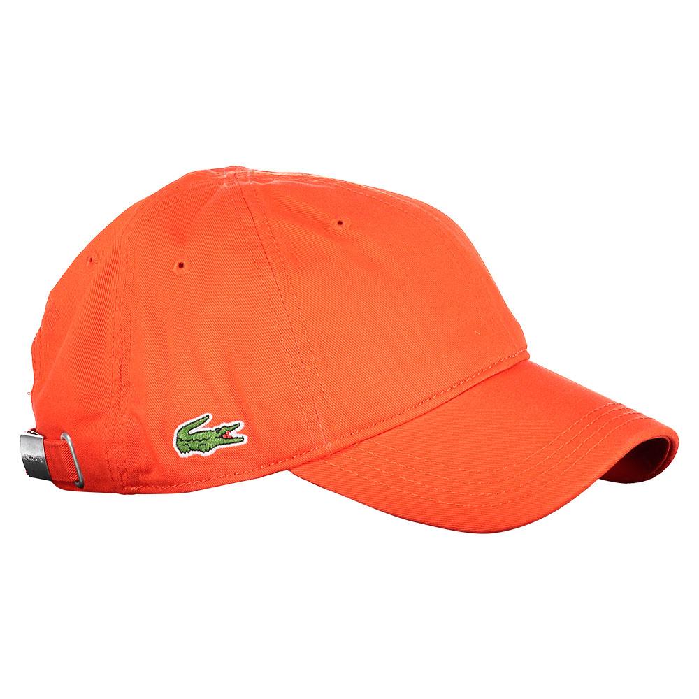 orange lacoste hat