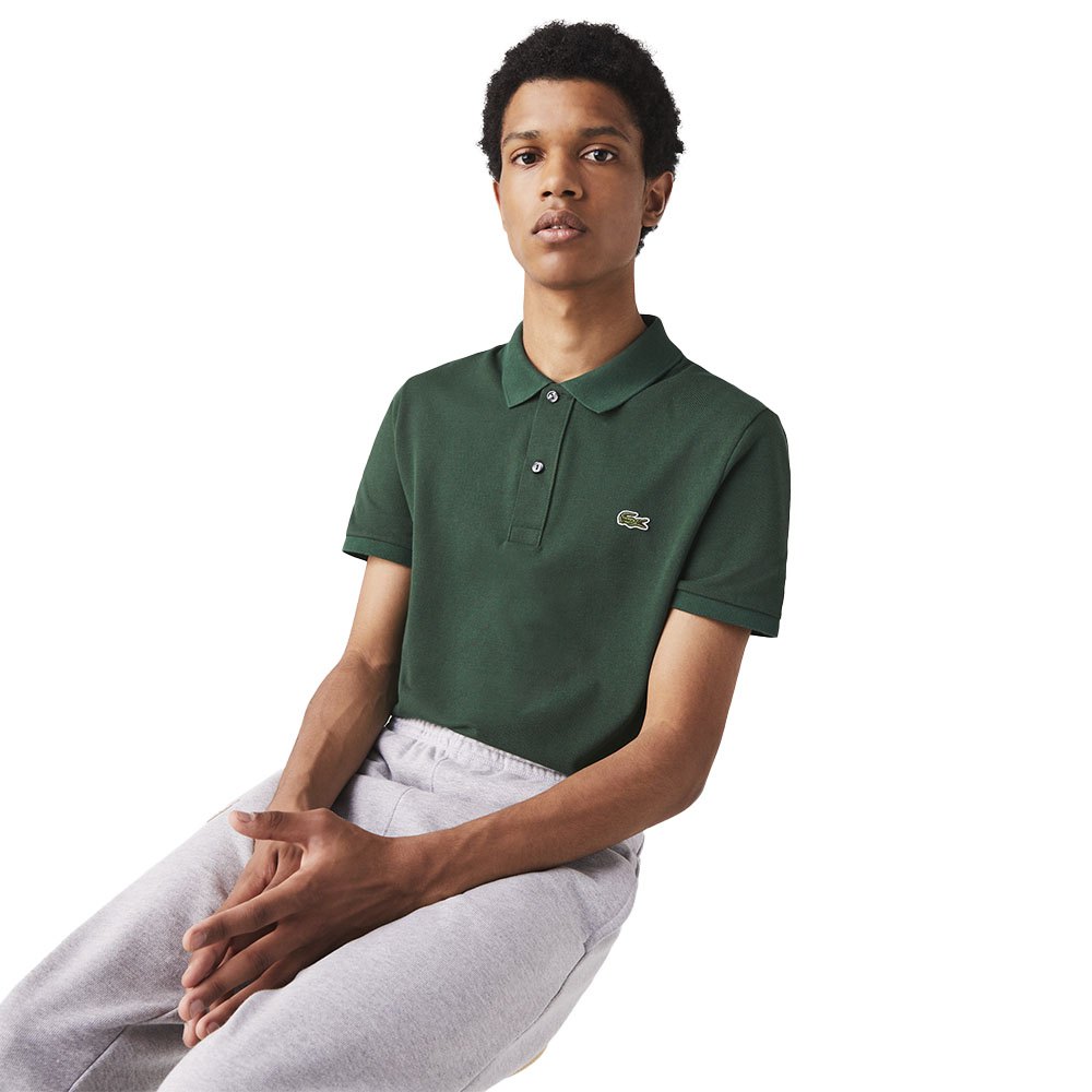 Men Lacoste Slim Fit Petit Piqué Short Sleeve Polo Shirt Green