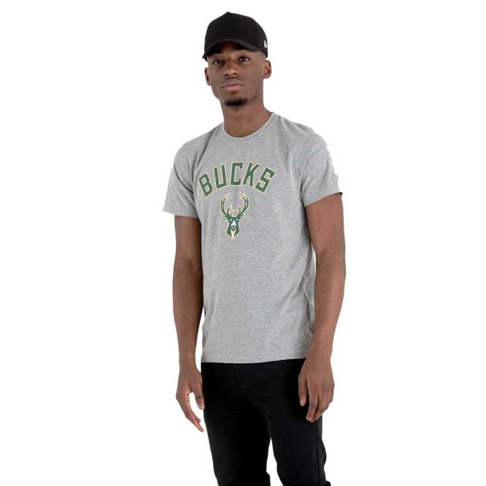 T-shirts New Era Team Logo Milwaukee Bucks Short Sleeve T-Shirt Grey
