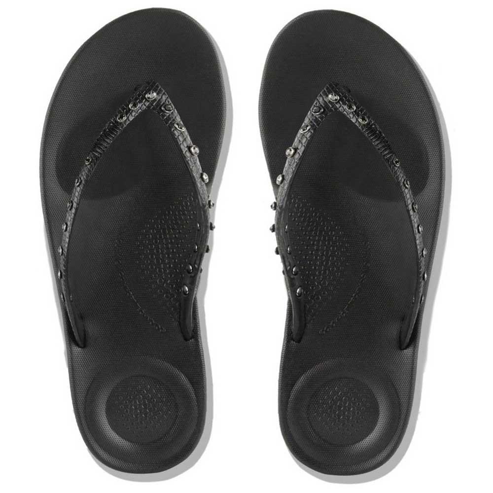 Chaussures Fitflop Tongs Iqushion Ergonomic Crystal Black