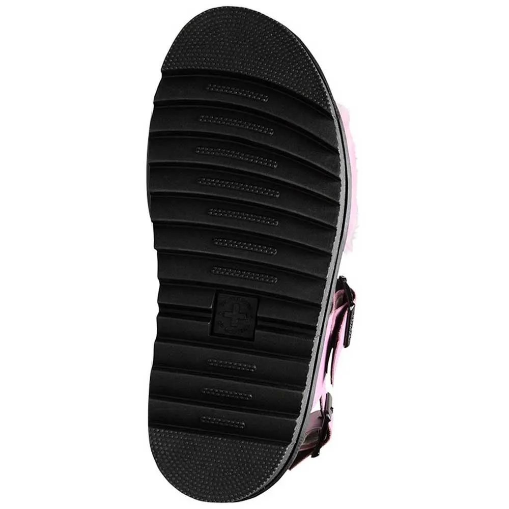 dr martens pink fluffy sandals