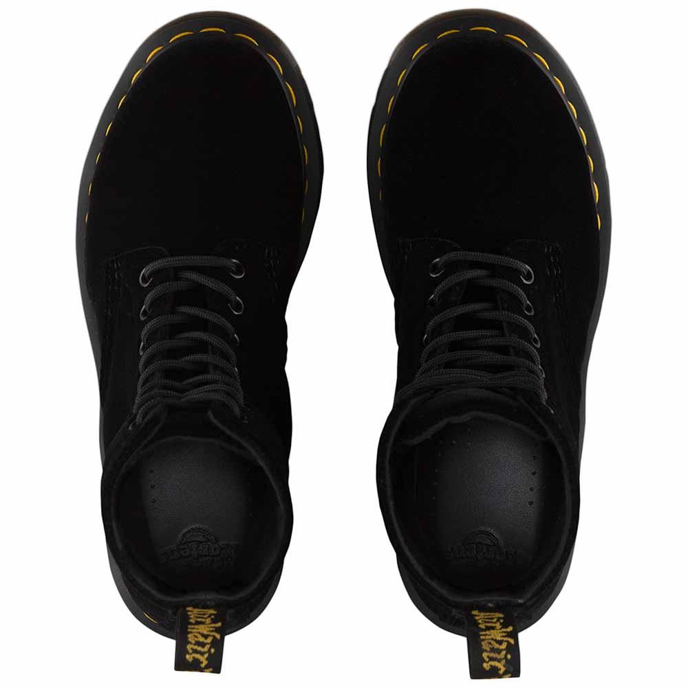 dr martens black 1461 pascal velvet flat shoes