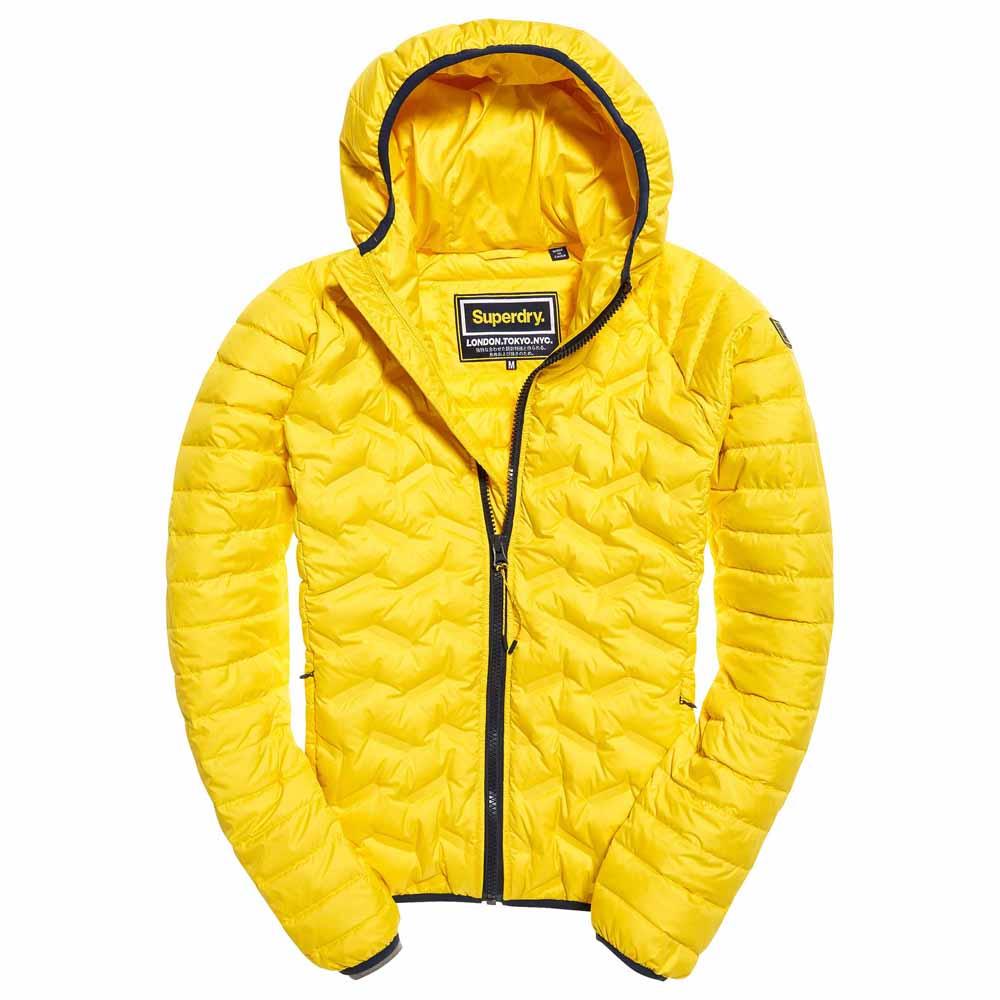 Clothing Superdry Down Radar Mix Quilt Coat Yellow