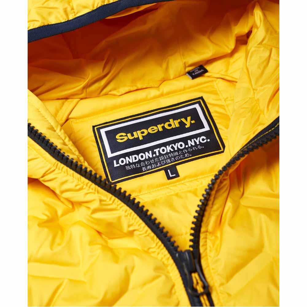 Men Superdry Down Radar Mix Quilt Coat Yellow