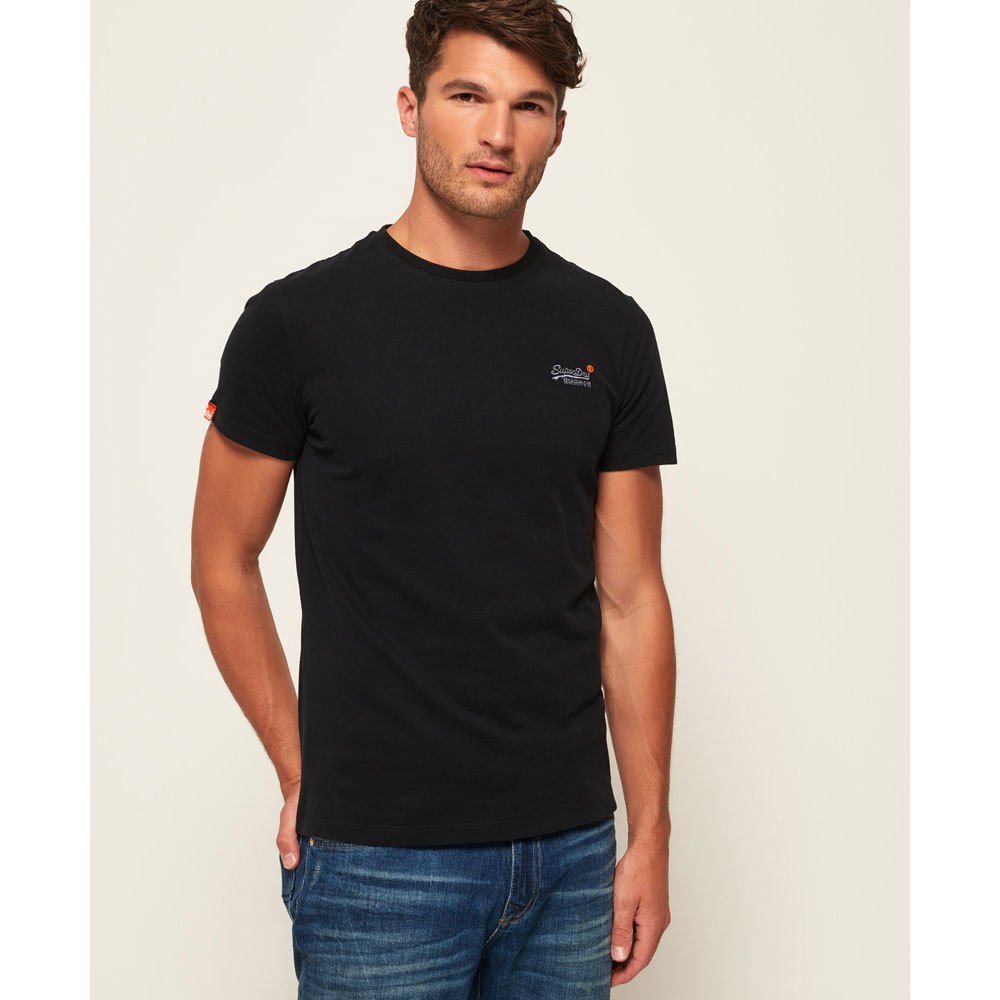 Men Superdry Orange Label Vintage Embroidered Short Sleeve T-Shirt Black