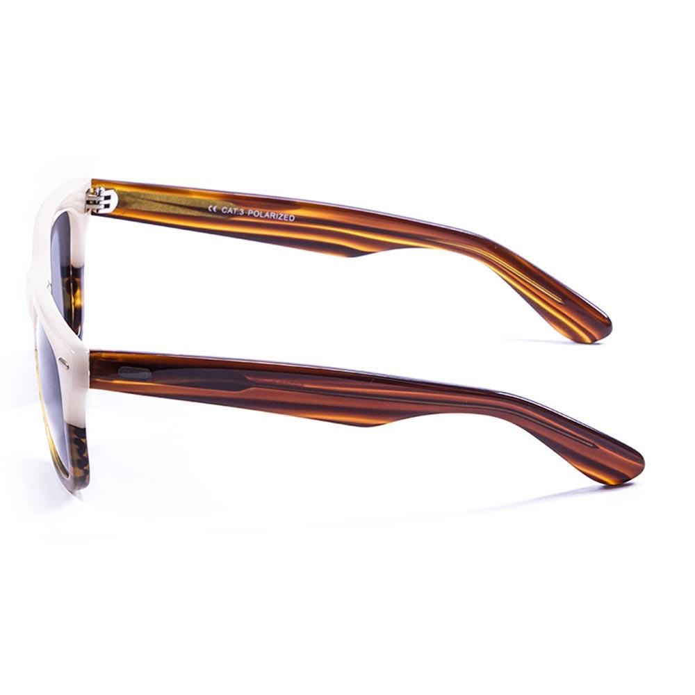Homme Lenoir Eyewear Lunettes De Soleil Biarritz Frame Light Brown & White /Brown Lens
