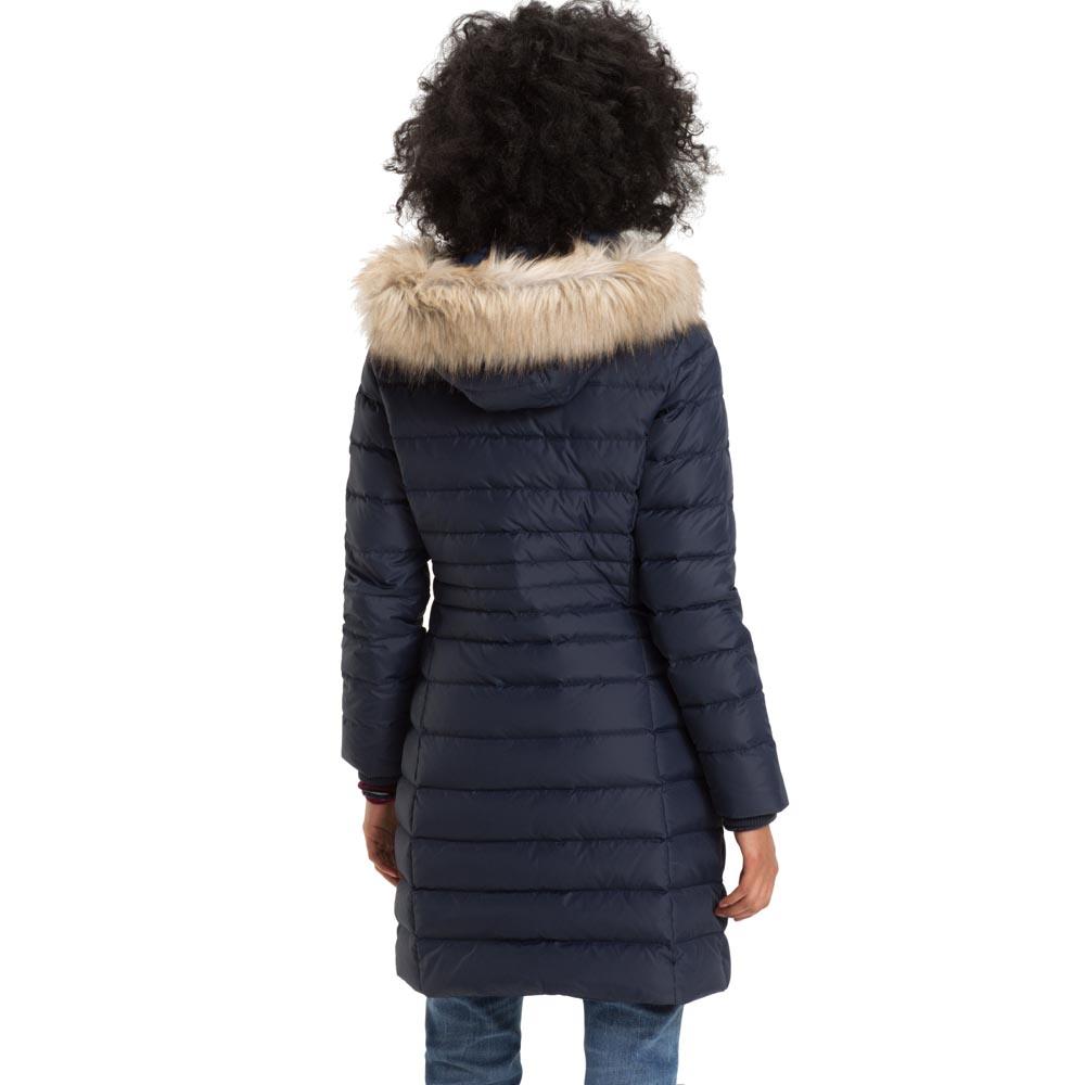tommy hilfiger long hooded down coat