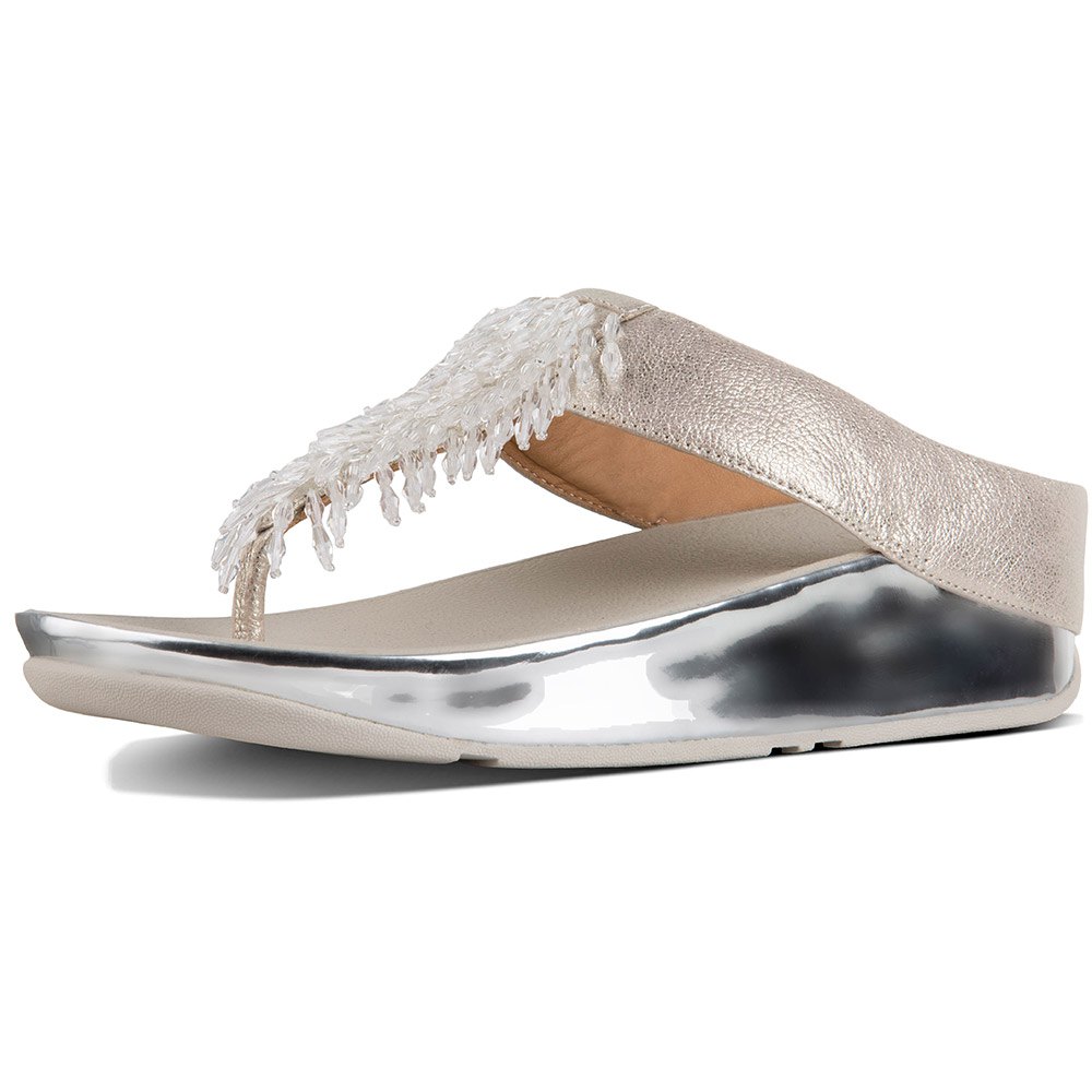 Sandales Fitflop Tongs Rumba Toe-Thong Metallic Silver