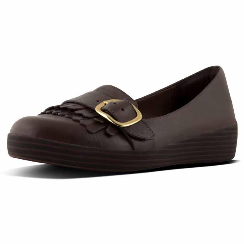 Femme Fitflop Ballerines Ajustables Chocolate Brown