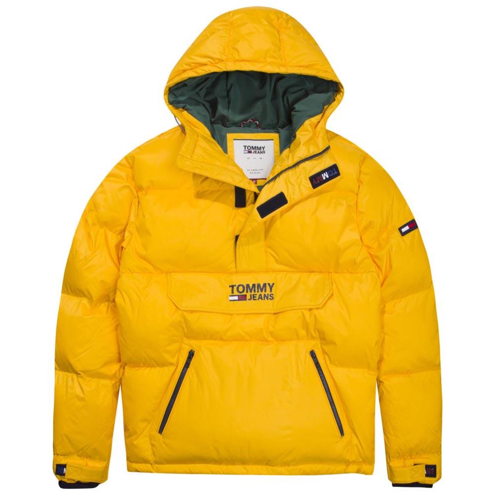 tommy jeans yellow padded popover jacket