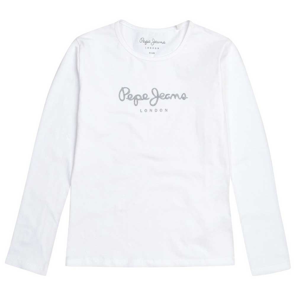 Clothing Pepe Jeans Hana Glitter Long Sleeve T-Shirt White