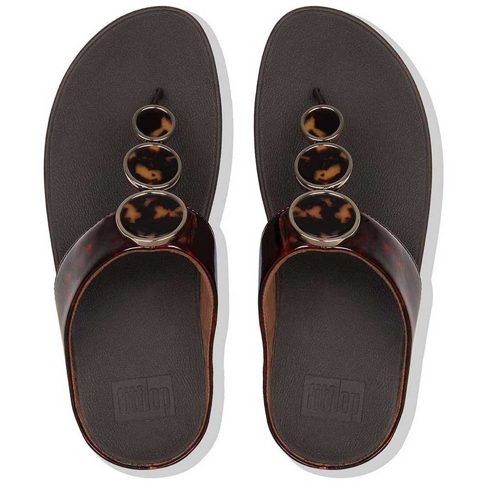 Chaussures Fitflop Tongs Halo Tortoiseshell Chocolate Brown