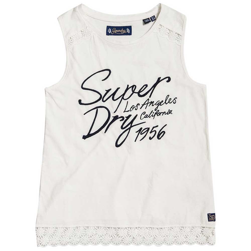Women Superdry Jessica Graphic Sleeveless T-Shirt White