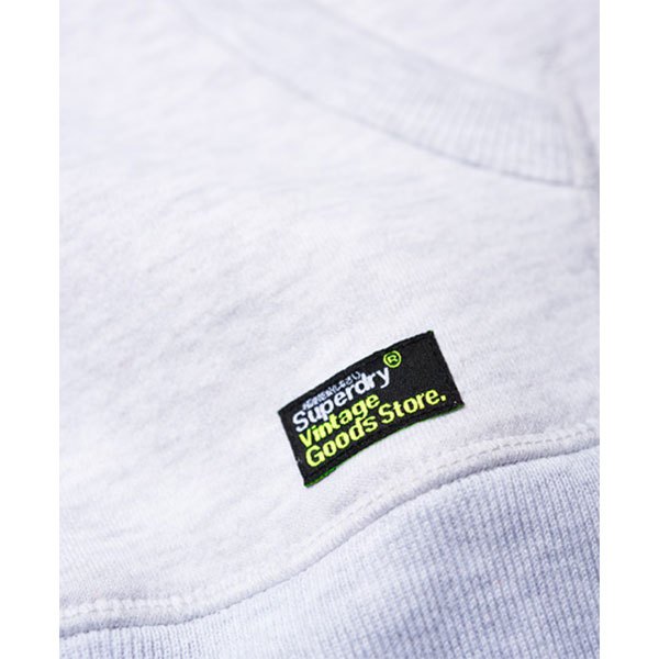 Superdry Vintage Logo Neon Tip Pullover Herrenkleidung Weiß Weiß Pullover