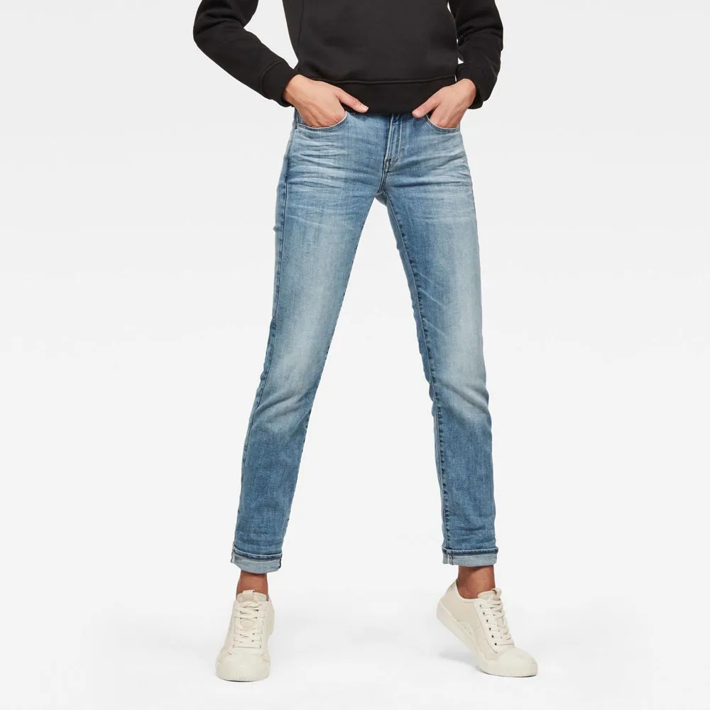 3301 deconstructed mid waist straight jeans