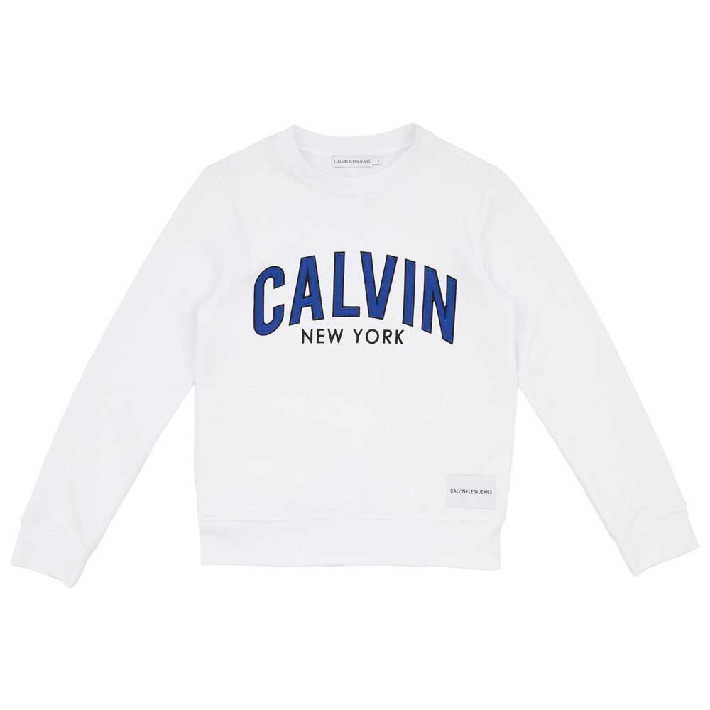 Sweatshirts And Hoodies Calvin Klein Logo Patch Terry Sweatshirt White