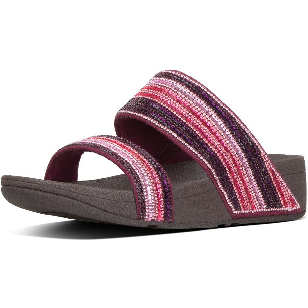 Chaussures Fitflop Tongs Rosa Crystal Mosaics Dark Red