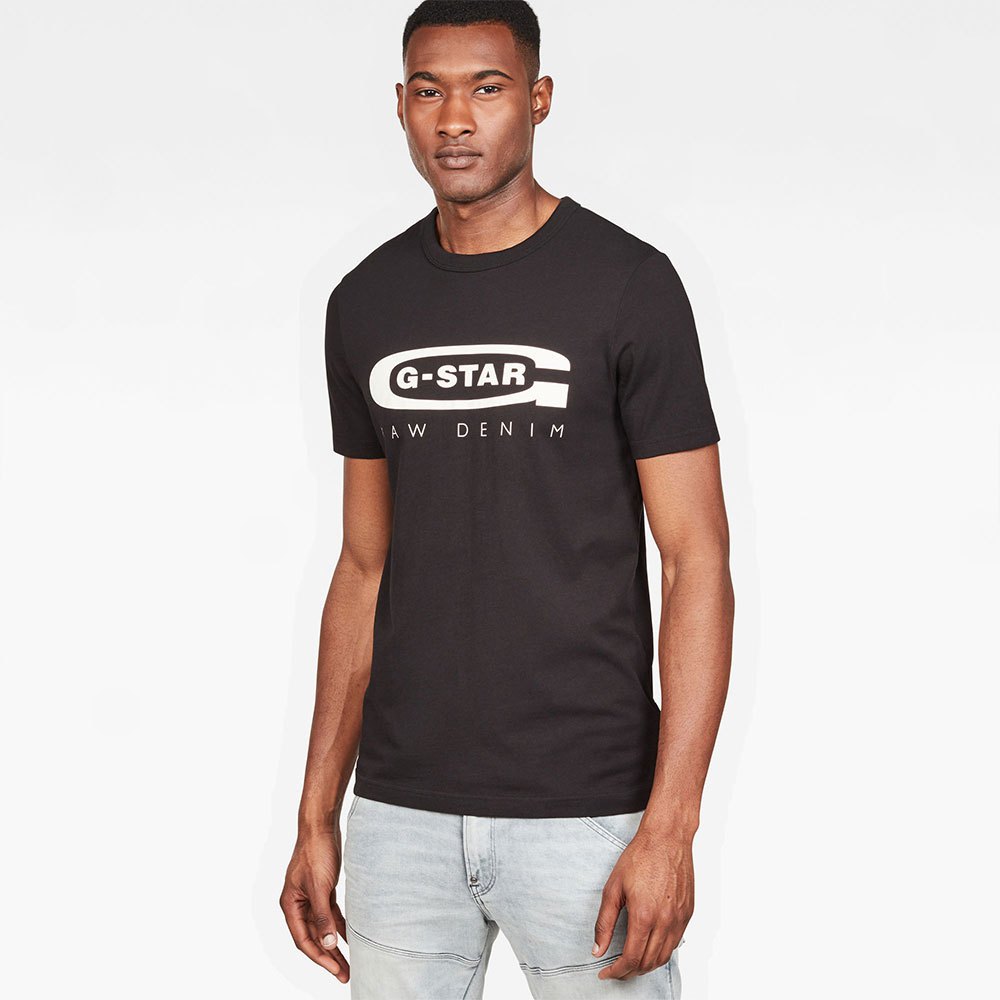 T-shirts Gstar Graphic 4 Ribbed Neck Black