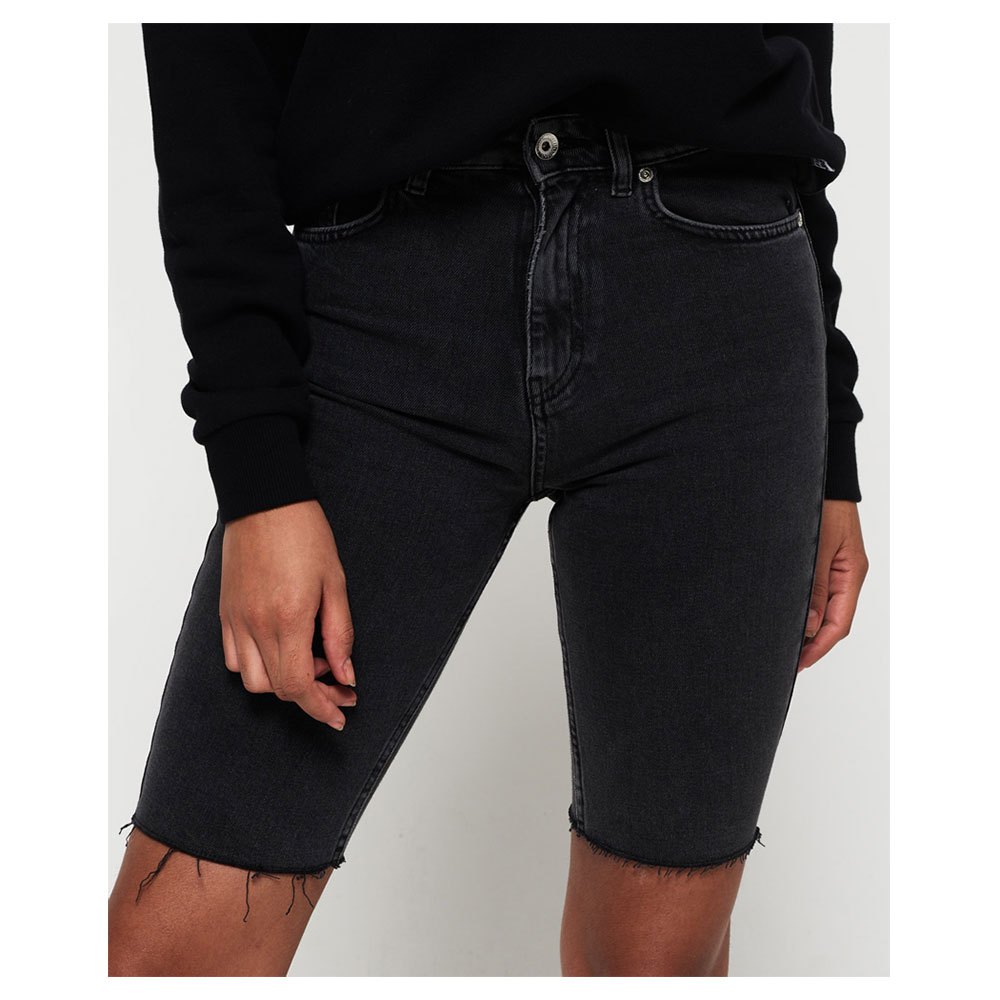 Pantalons Superdry Jeans Shorts Kari Longline Bronco Black