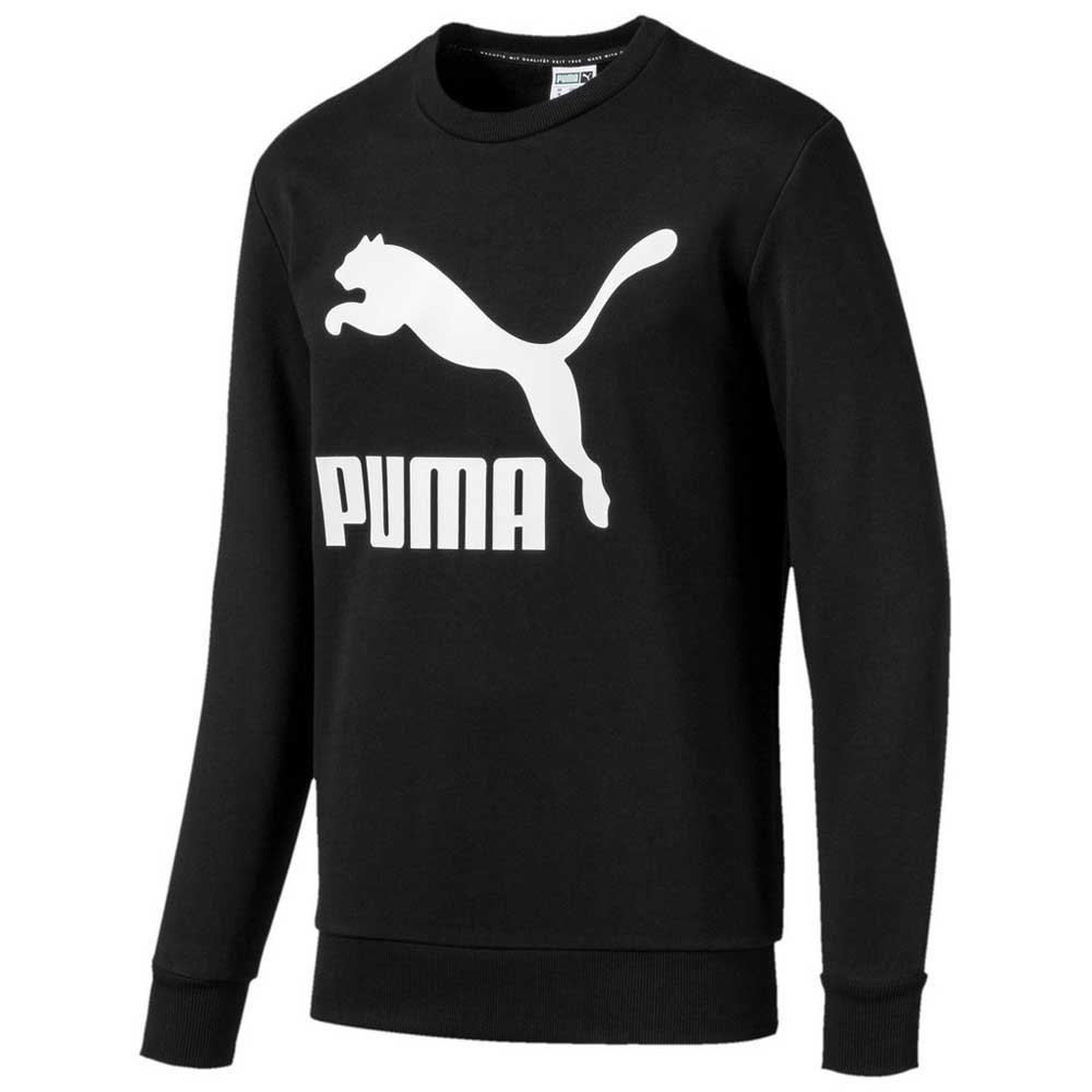 Puma Classics Logo Crew Track Sweatshirt Black, Dressinn