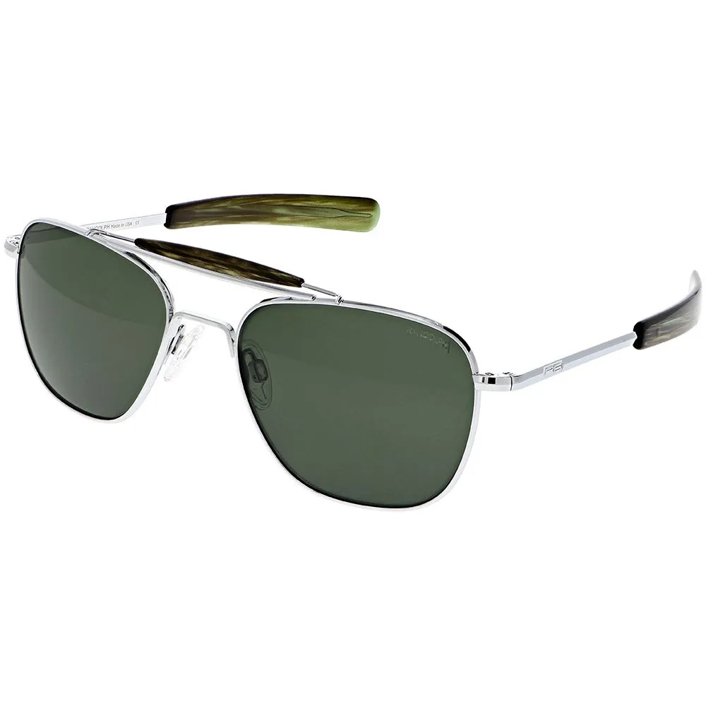 Randolph Aviator II 55 mm Polarized Sunglasses Silver, Dressinn