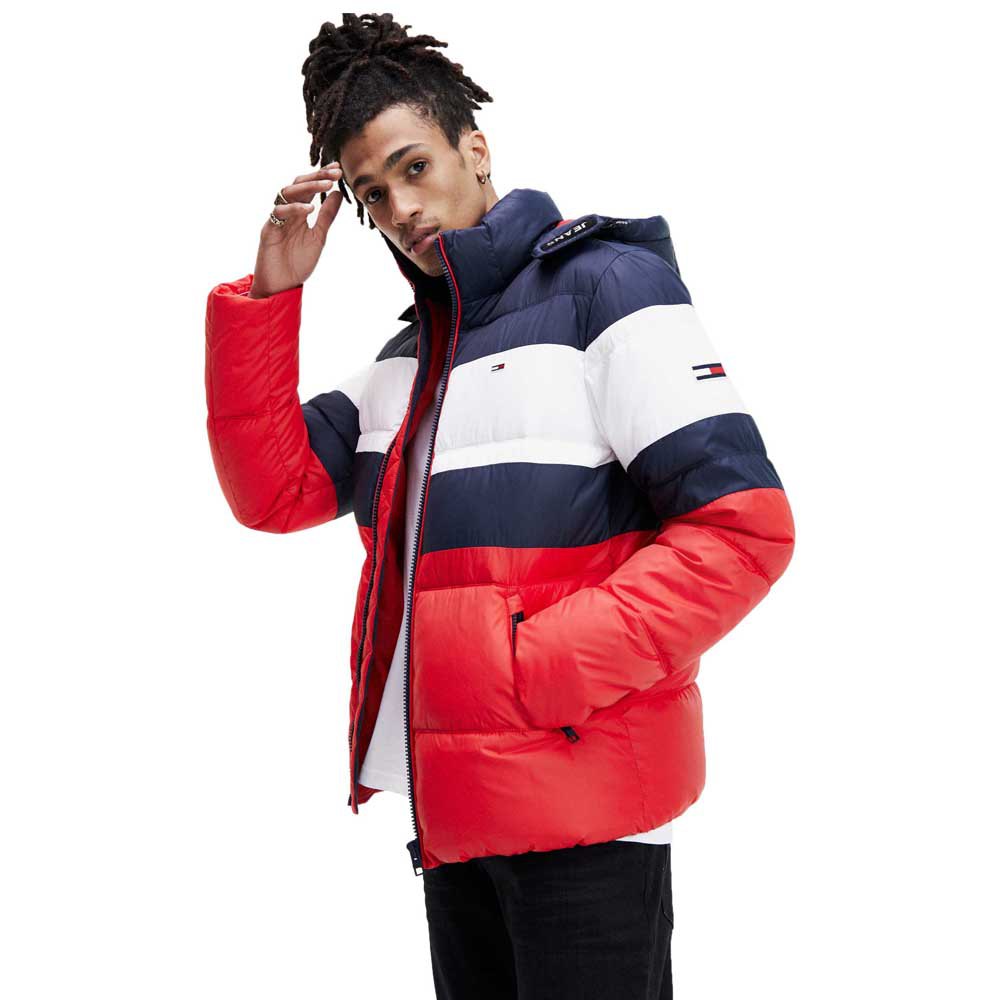 Tommy hilfiger Rugby Stripe Puffer Red 