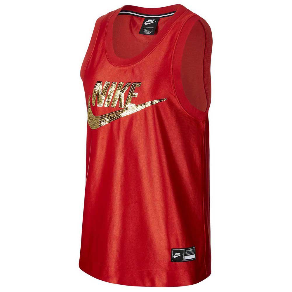 Vêtements Nike T-shirt Sans Manches Sportswear Glamour Dunk University Red / Metallic Gold