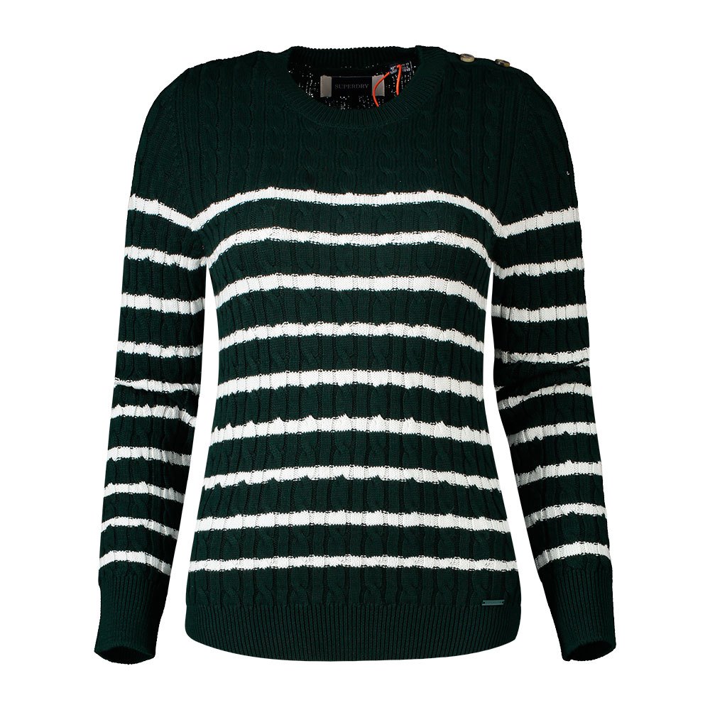 Women Superdry Croyde Bay Cable Knit Sweater Green