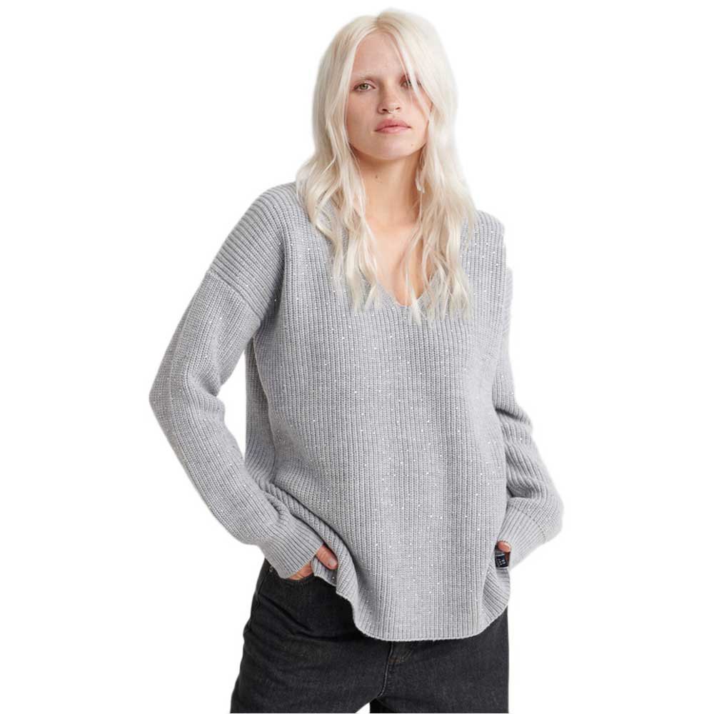 Superdry Erin Embellished V Knit Sweater 