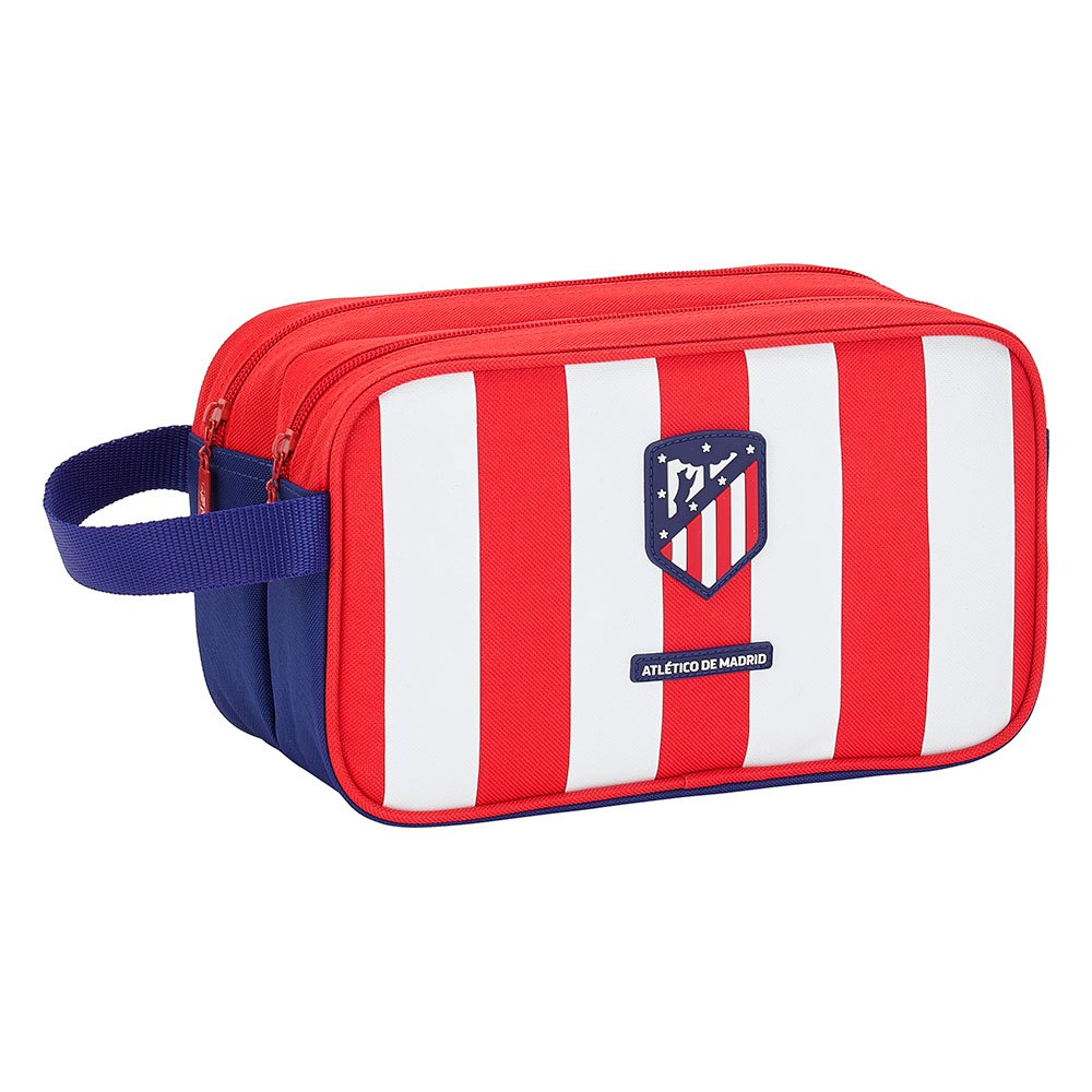 Toiletry Bags Safta Atletico Madrid Corporate Carrying 2 Zippers 4.9L White