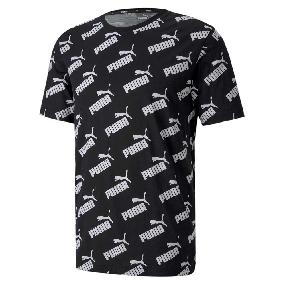 Men Puma Amplified Allover Print Short Sleeve T-Shirt Black