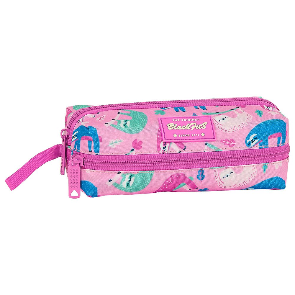 Suitcases And Bags Safta Sloth 3 Zippers Pencil Case Pink