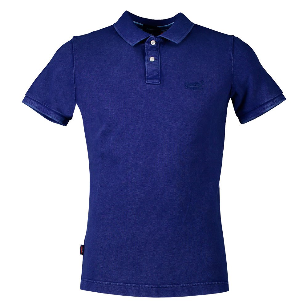 Clothing Superdry Vintage Destroyed Short Sleeve Polo Shirt Blue