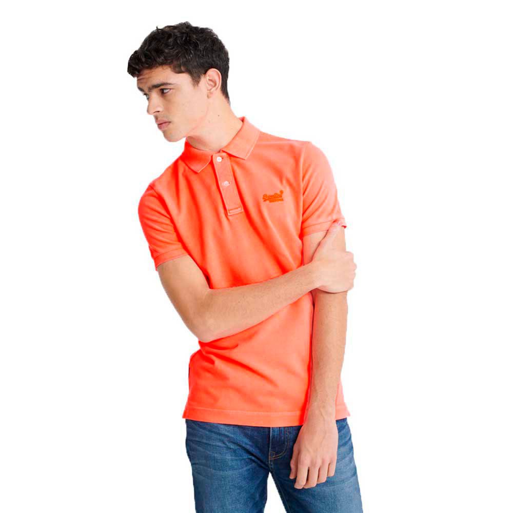Clothing Superdry Vintage Destroyed Short Sleeve Polo Shirt Orange