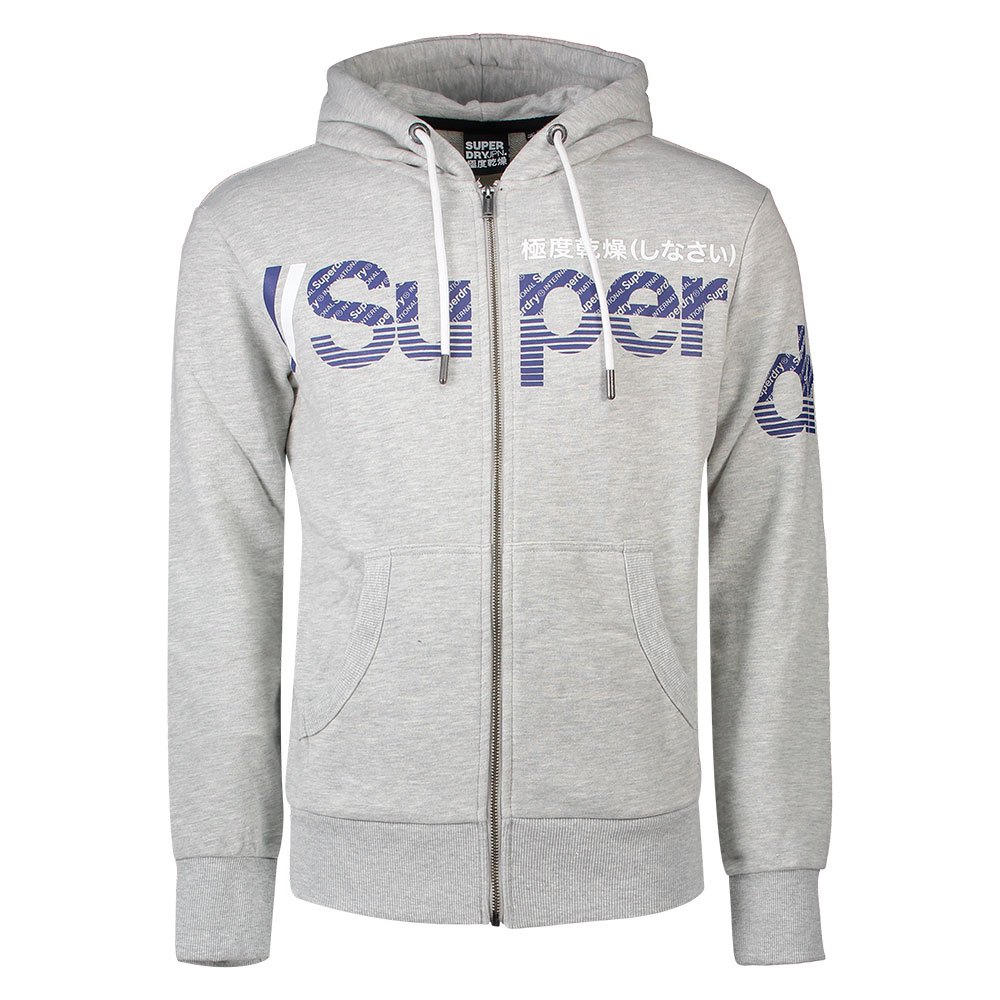Sweatshirts And Hoodies Superdry Core Split Logo Full Zip Sweatshirt Grey