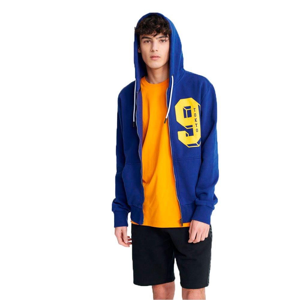 Men Superdry Collegiate Classic Full Zip Sweatshirt Blue