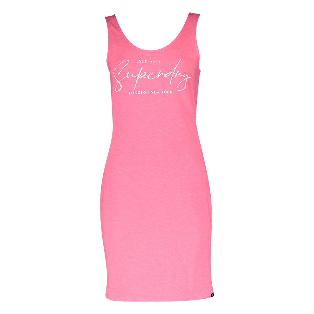 Women Superdry Mini Graphic Bodycon Short Dress Pink