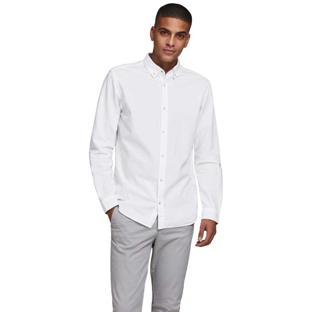 Shirts Jack & Jones Summer Slim Long Sleeve Shirt White