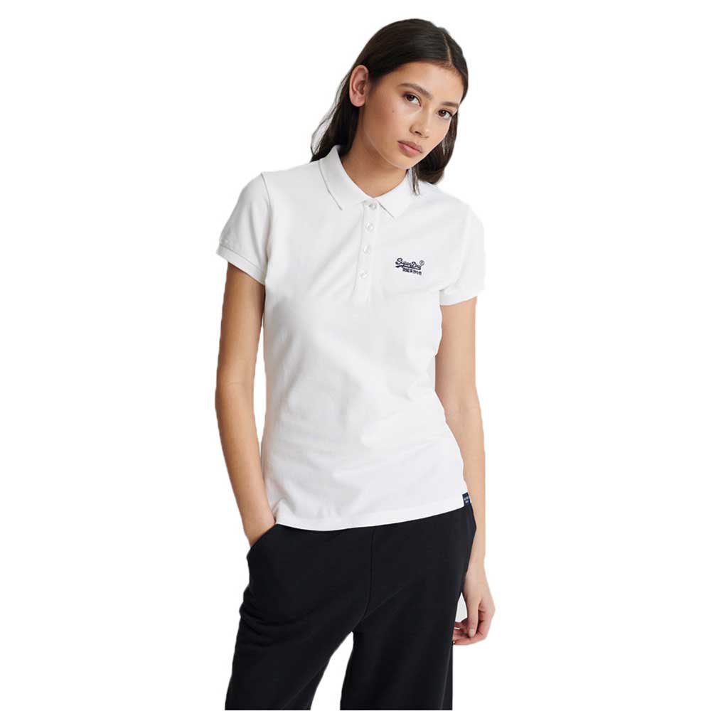 Women Superdry Short Sleeve Polo Shirt White
