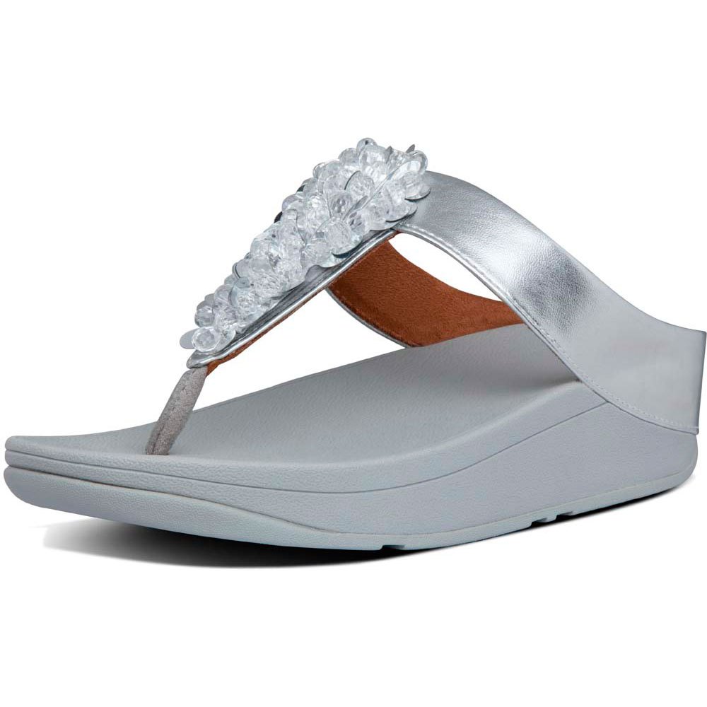 Shoes Fitflop Fino Sequin Flip Flops Grey